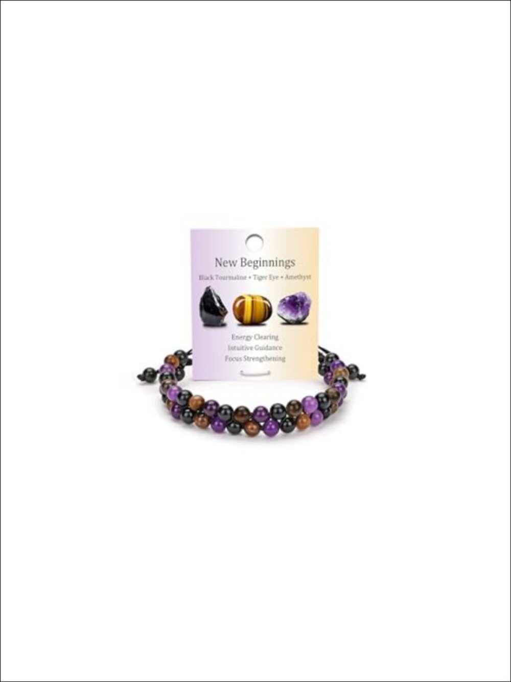 Natural Stone Beaded Bracelet Double Layer Adjustable Drawstring